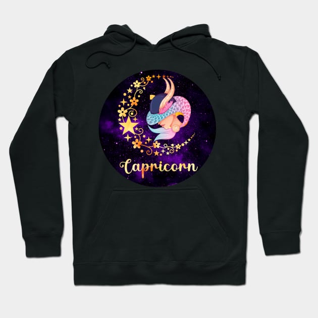 Capricorn Zodiac Sign Horoscope Hoodie by traceyart